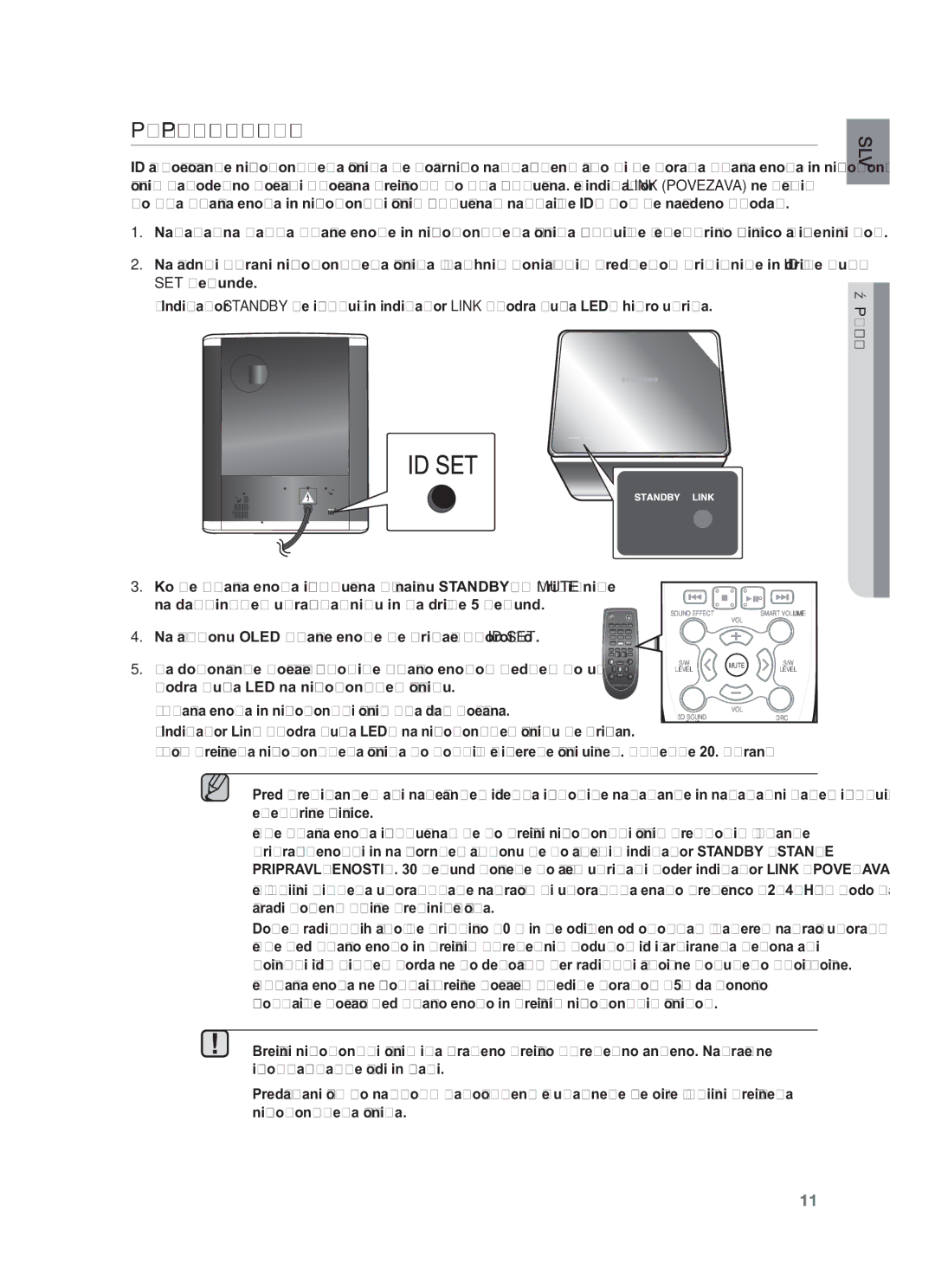 Samsung HW-F551/XE, HW-F551/EN, HW-F550/EN, HW-F550/XE manual Priklop Brezžičnega Nizkotonskega Zvočnika, Priključki 