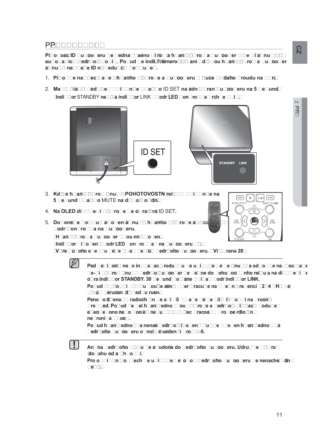 Samsung HW-F550/XE, HW-F551/EN, HW-F550/EN Připojení Bezdrátového Subwooferu, Hlavní přístroj a subwoofer jsou nyní spojeny 