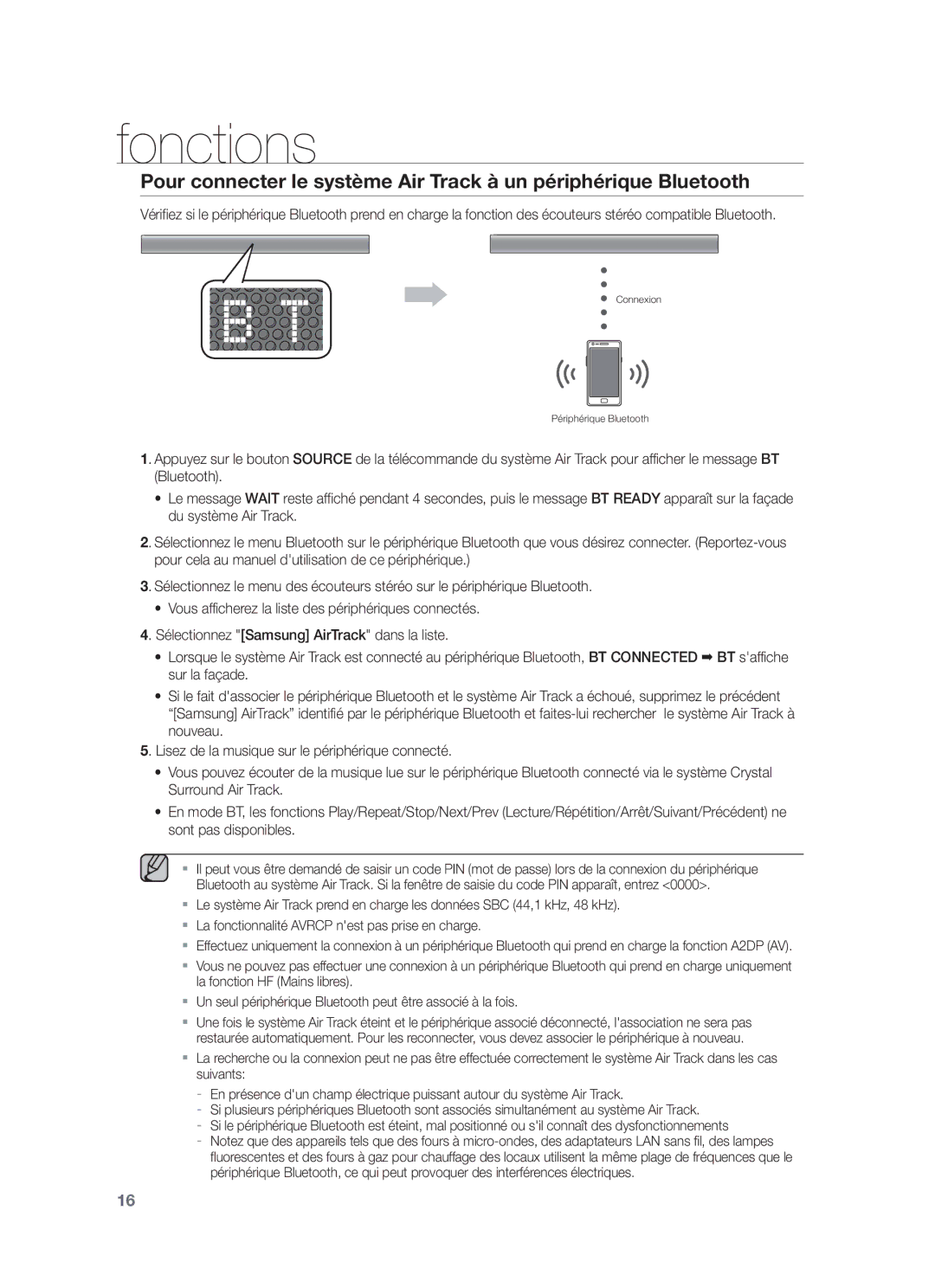 Samsung HW-F550/ZF, HW-F551/XN, HW-F551/EN, HW-F550/EN, HW-F551/TK, HW-F550/XN, HW-F551/ZF Connexion Périphérique Bluetooth 