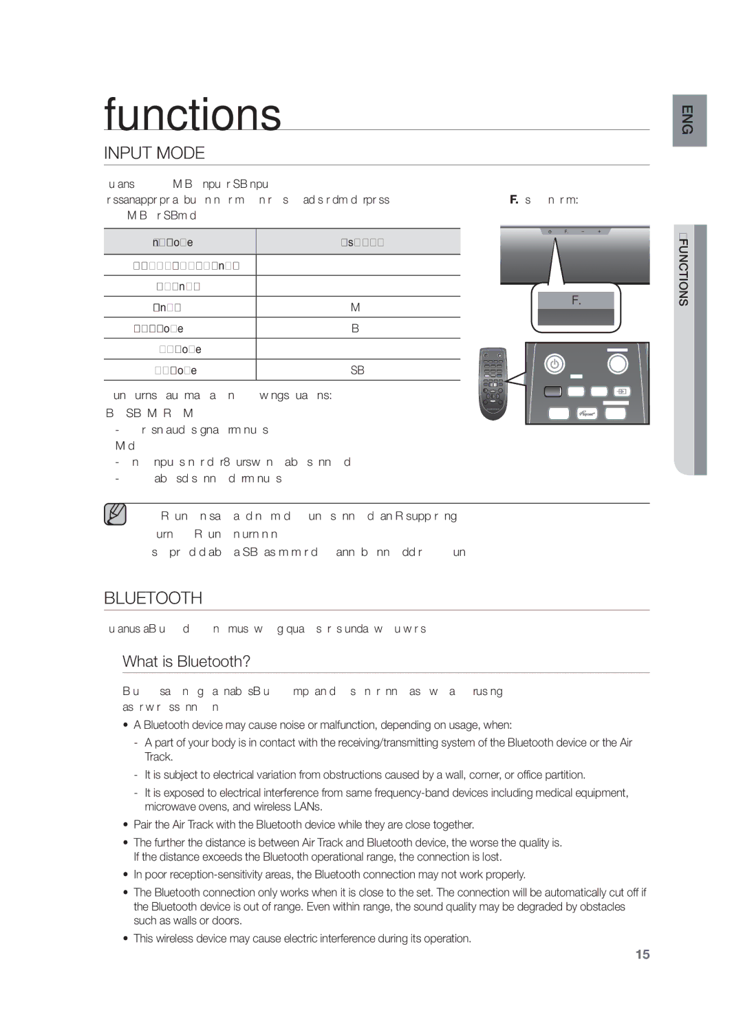 Samsung HW-F551/XV manual Functions, Input Mode, What is Bluetooth? 