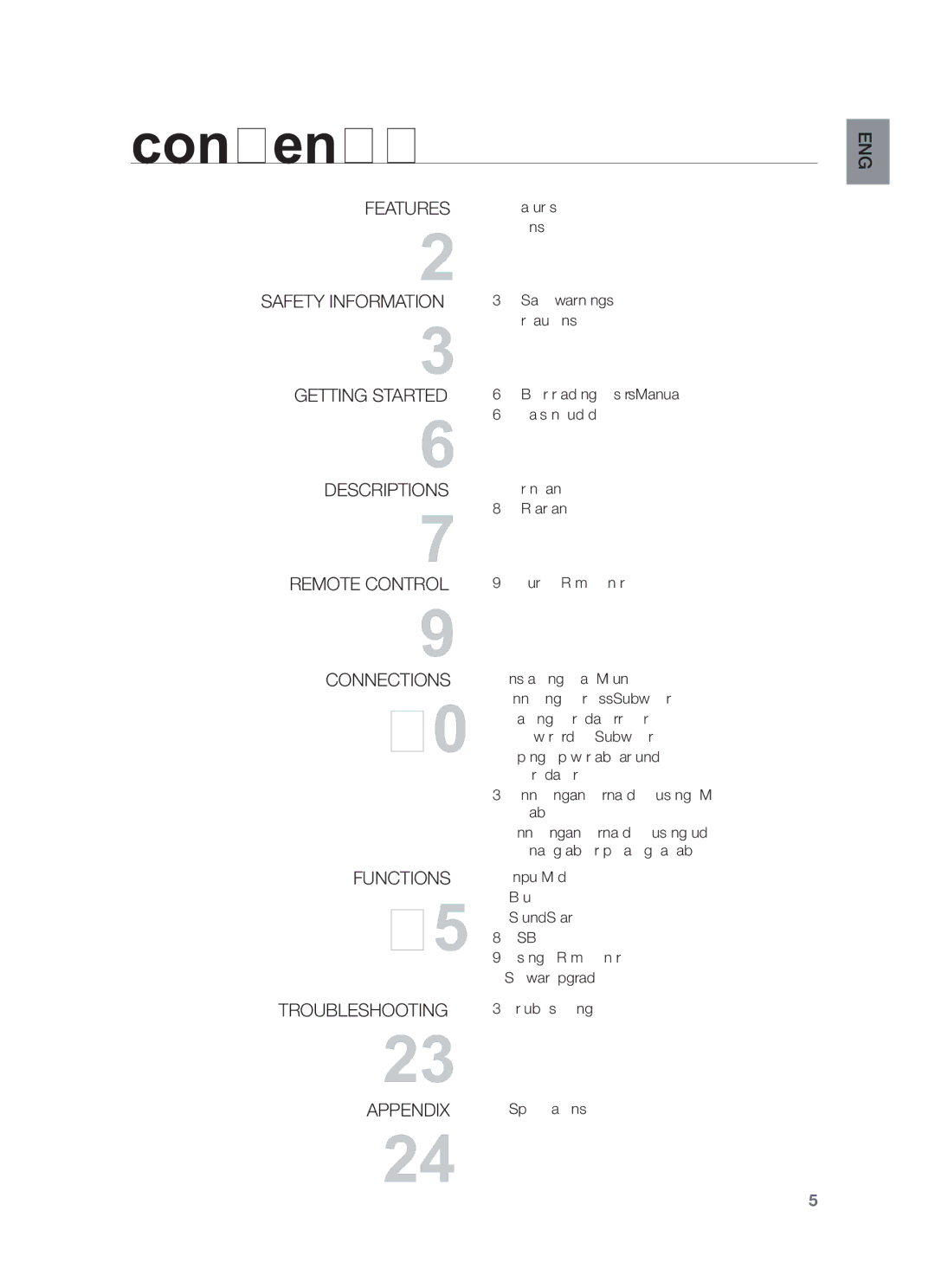 Samsung HW-F551/XV manual Contents 