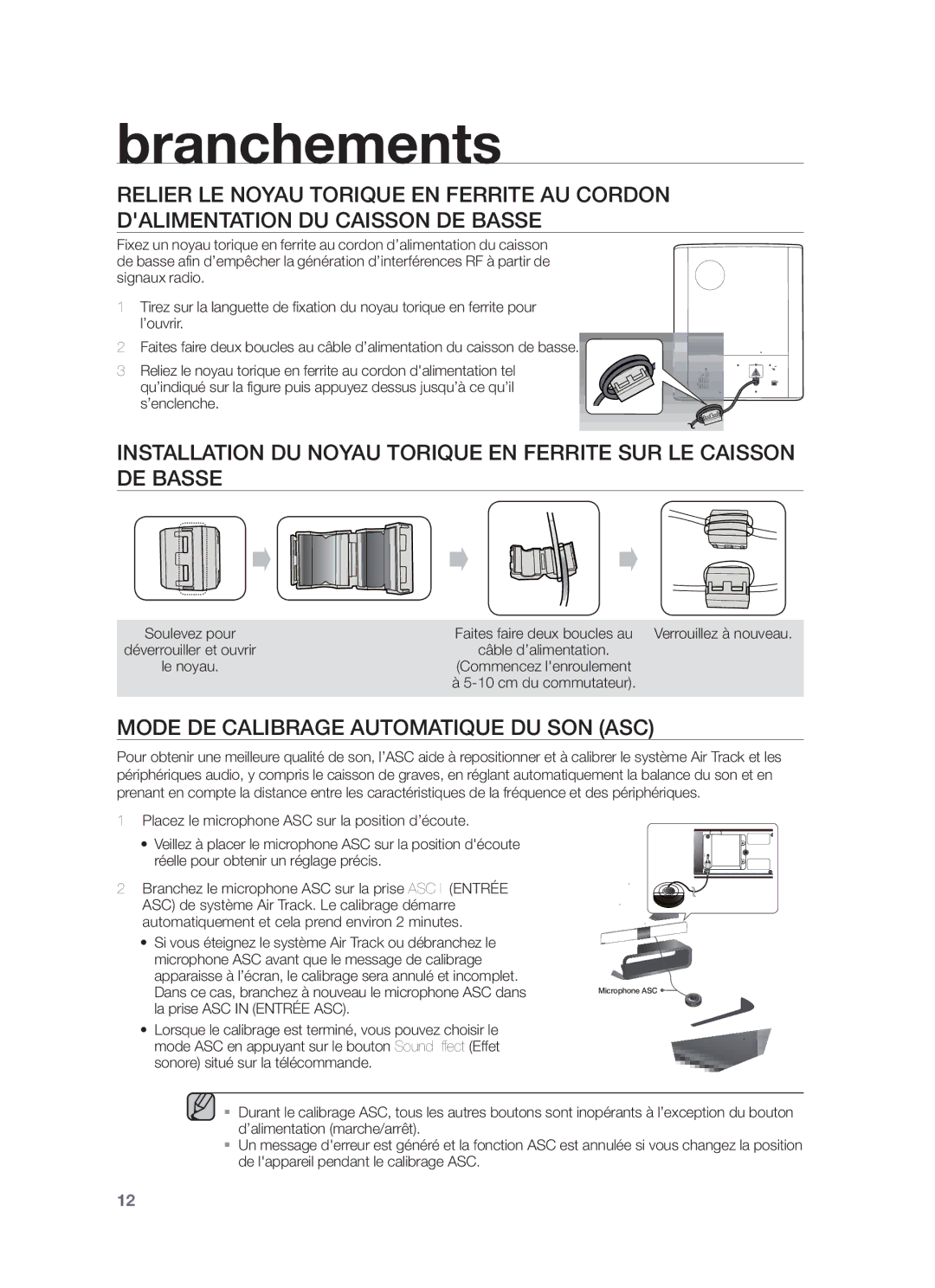 Samsung HW-F750/EN, HW-F750/ZF, HW-F751/ZF manual Mode DE Calibrage Automatique DU SON ASC, La prise ASC in Entrée ASC 