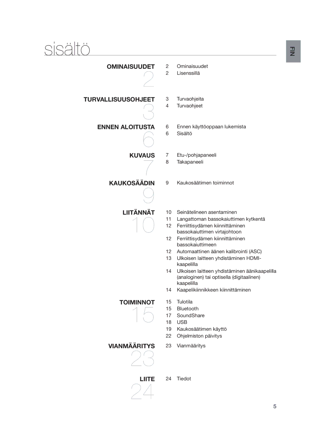 Samsung HW-F751/XE, HW-F750/XE manual Sisältö 