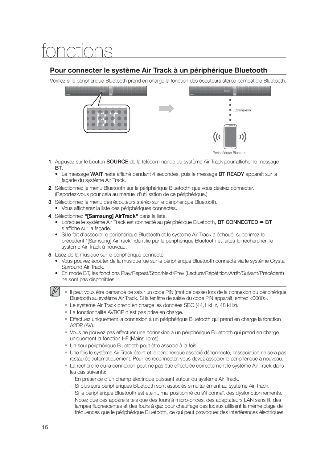 Samsung HW-F750/ZF, HW-F751/XN, HW-F751/TK, HW-F751/EN, HW-F750/XN, HW-F750/EN, HW-F751/ZF Connexion Périphérique Bluetooth 