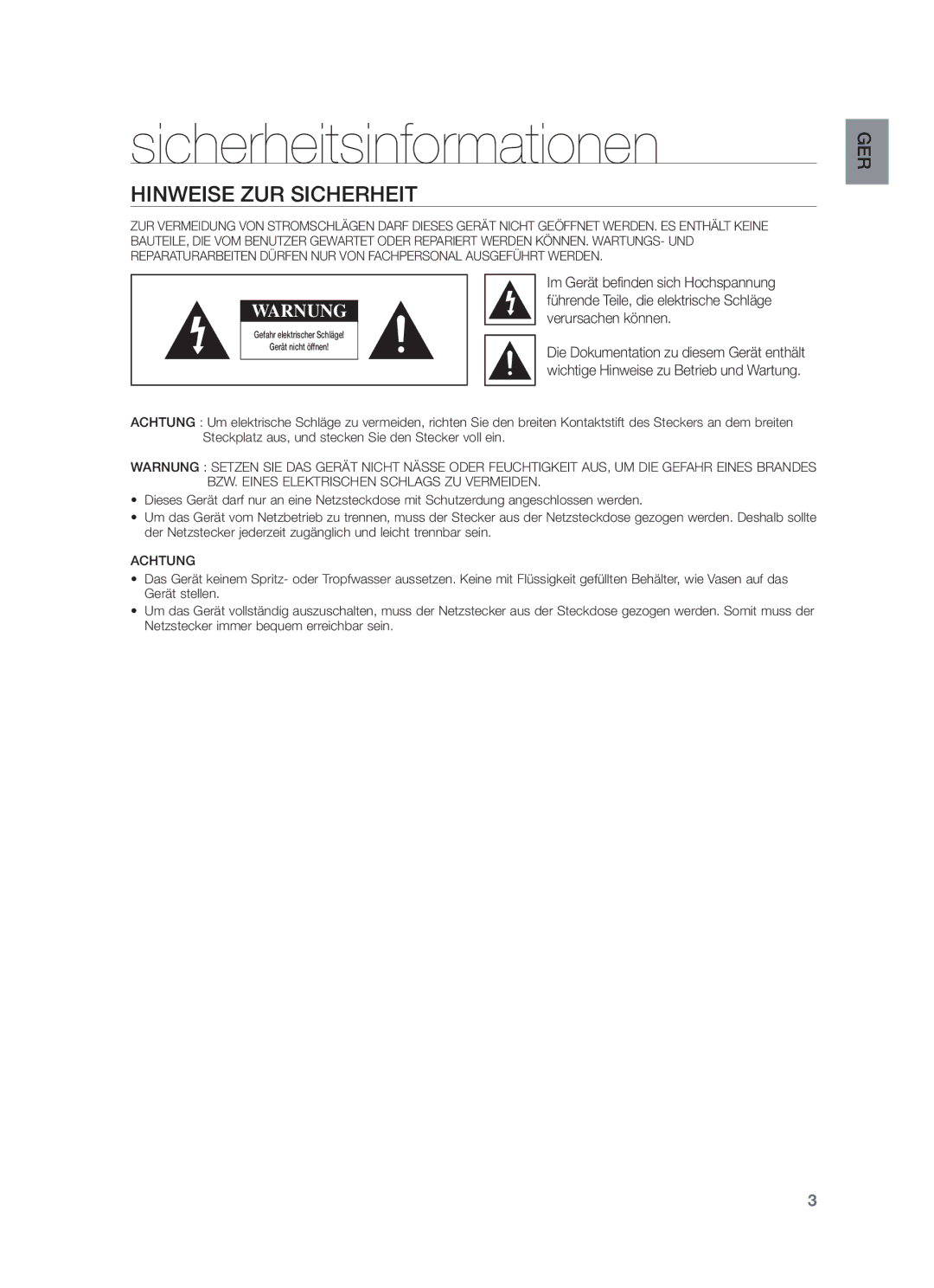 Samsung HW-F750/EN, HW-F751/XN, HW-F751/TK, HW-F751/EN Sicherheitsinformationen, Hinweise ZUR Sicherheit, Verursachen können 