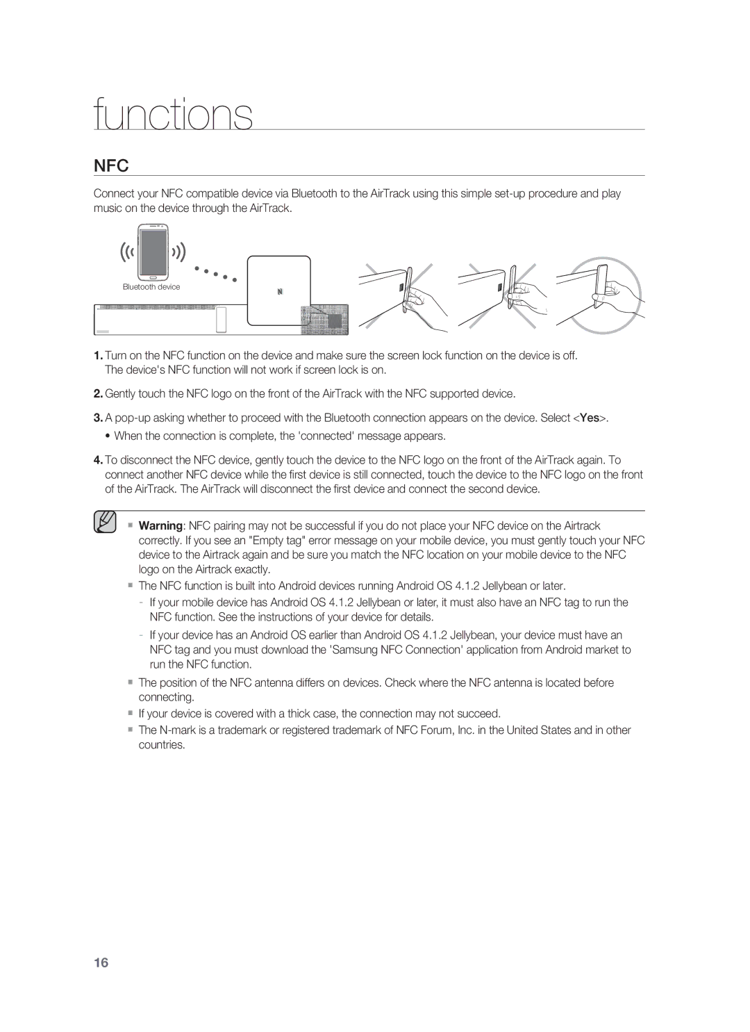 Samsung HW-F850/ZA user manual Nfc 