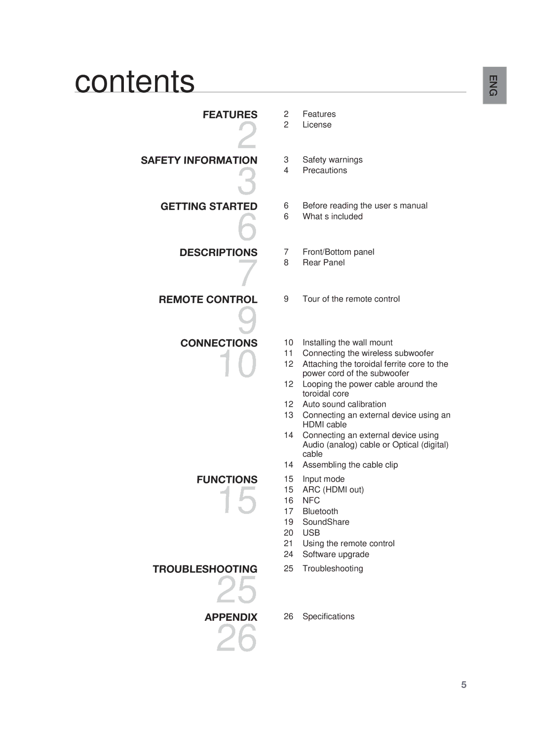 Samsung HW-F850/ZA user manual Contents 