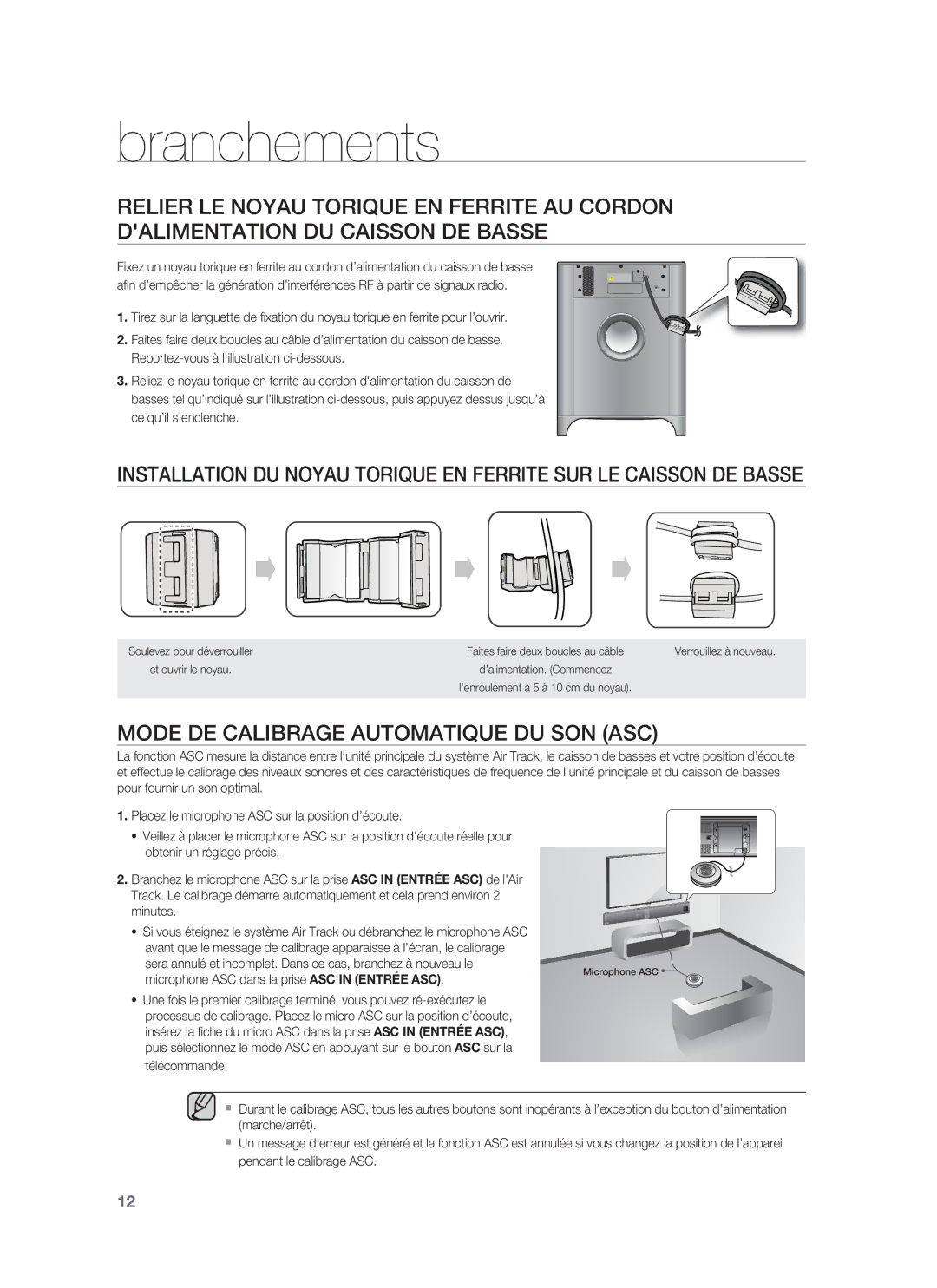 Samsung HW-F850/ZF manual Mode DE Calibrage Automatique DU SON ASC 