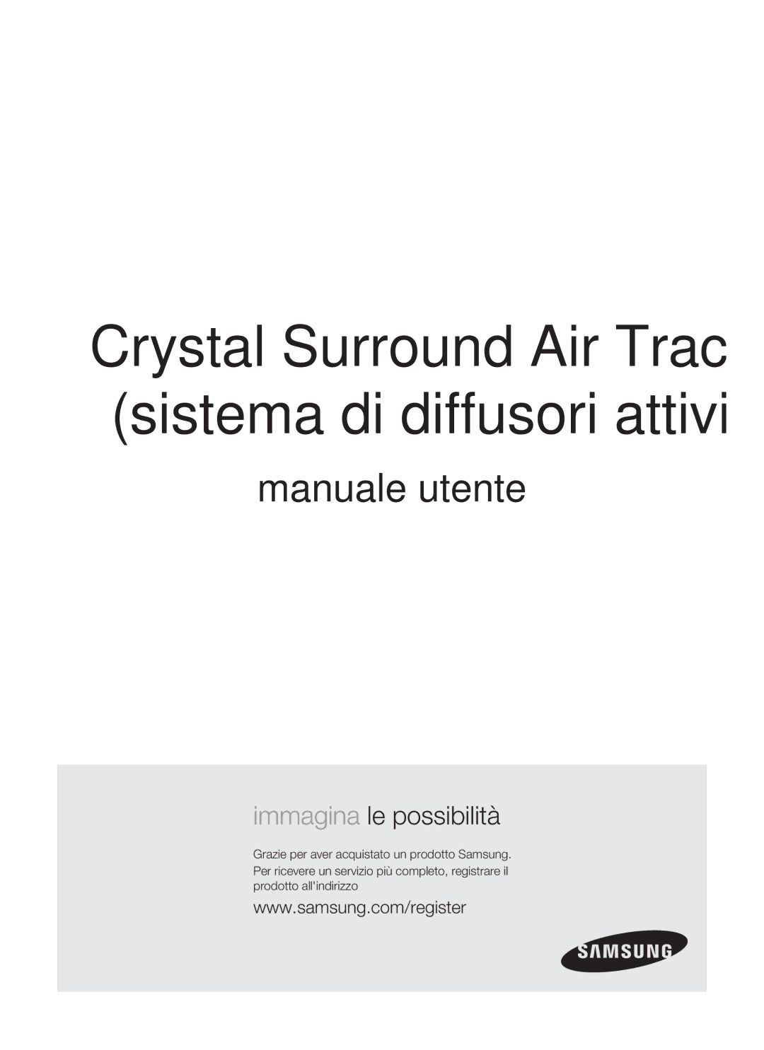 Samsung HW-F850/ZF manual Crystal Surround Air Track sistema di diffusori attivi 