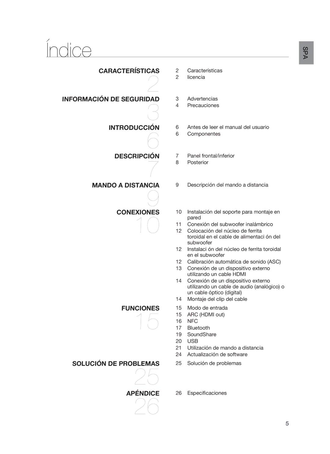 Samsung HW-F850/ZF manual Índice 