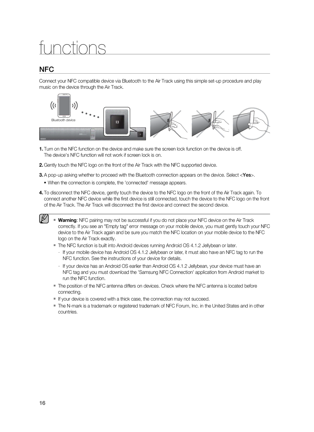 Samsung HW-F850/EN, HW-F850/ZG, HW-F850/ZF manual Nfc 