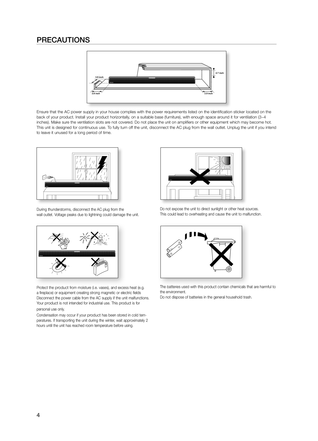 Samsung HW-FM55C user manual PrecaUtiOnS, Personal use only 