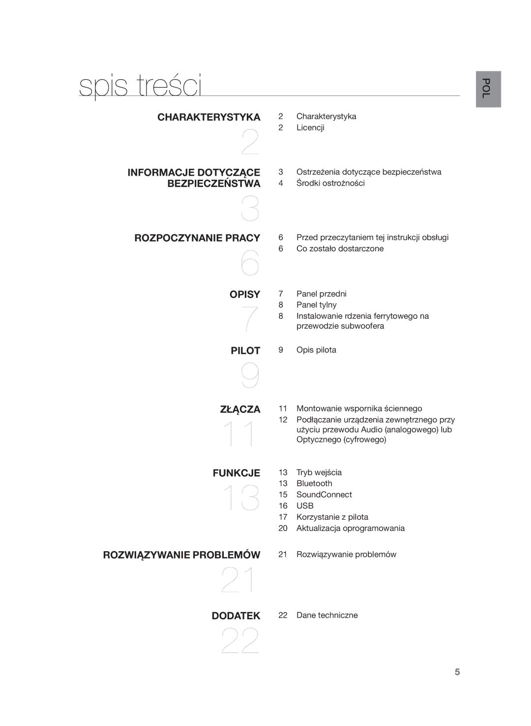 Samsung HW-H355/XN, HW-H355/EN manual Spis treści, Usb 