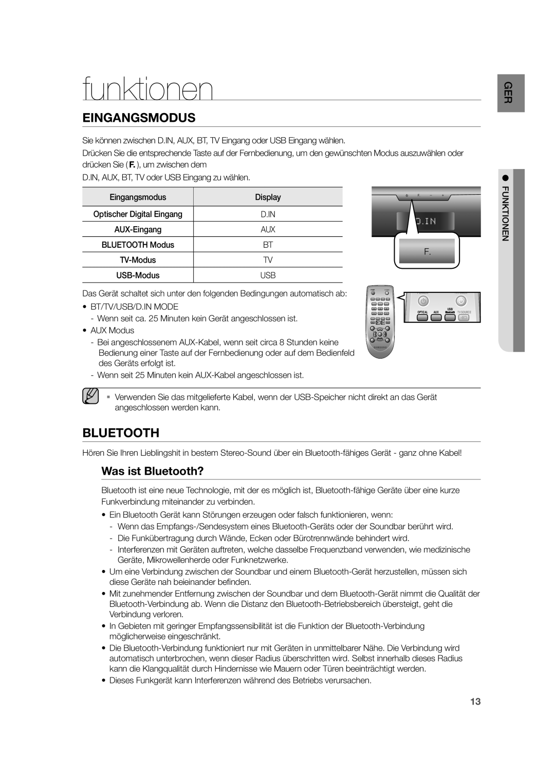 Samsung HW-H355/EN, HW-H355/XN manual Funktionen, Was ist Bluetooth? 