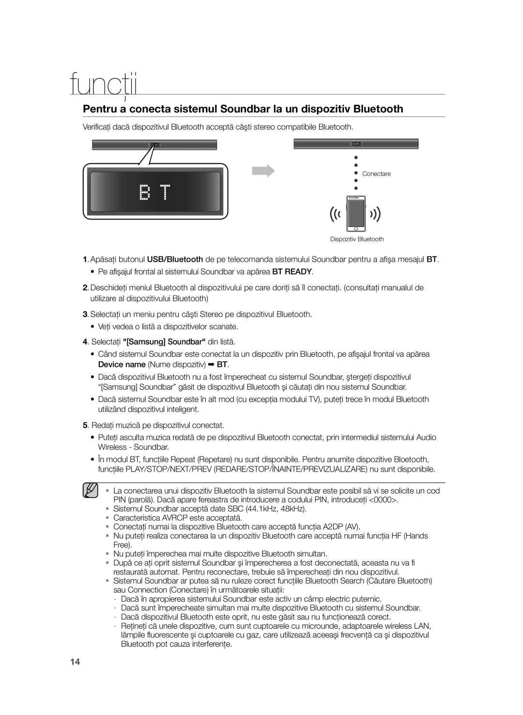 Samsung HW-H355/EN manual Conectare Dispozitiv Bluetooth 