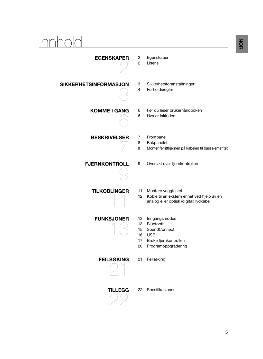 Samsung HW-H355/XE manual Innhold 