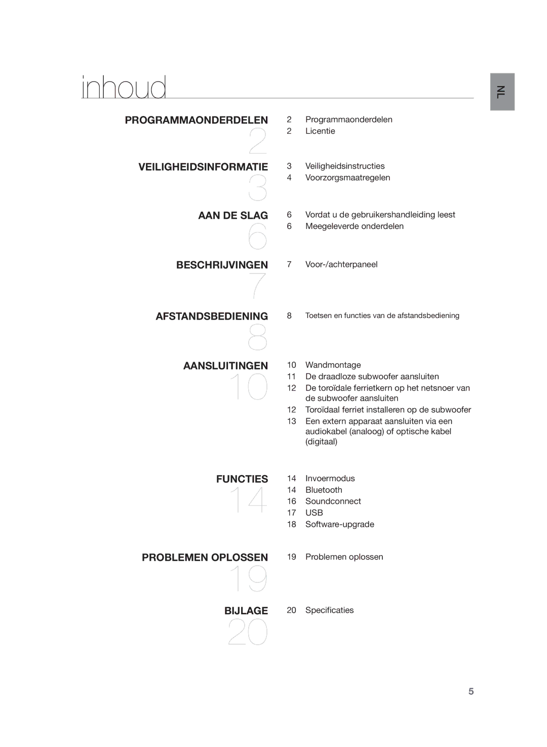 Samsung HW-H430/XN, HW-H430/EN manual Inhoud 