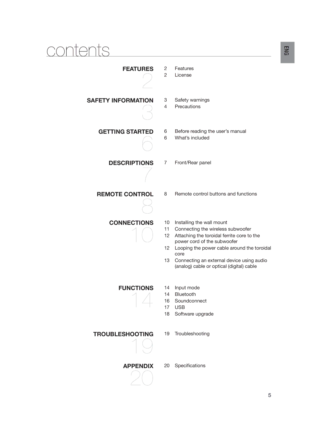 Samsung HW-H430/XN, HW-H430/EN manual Contents 