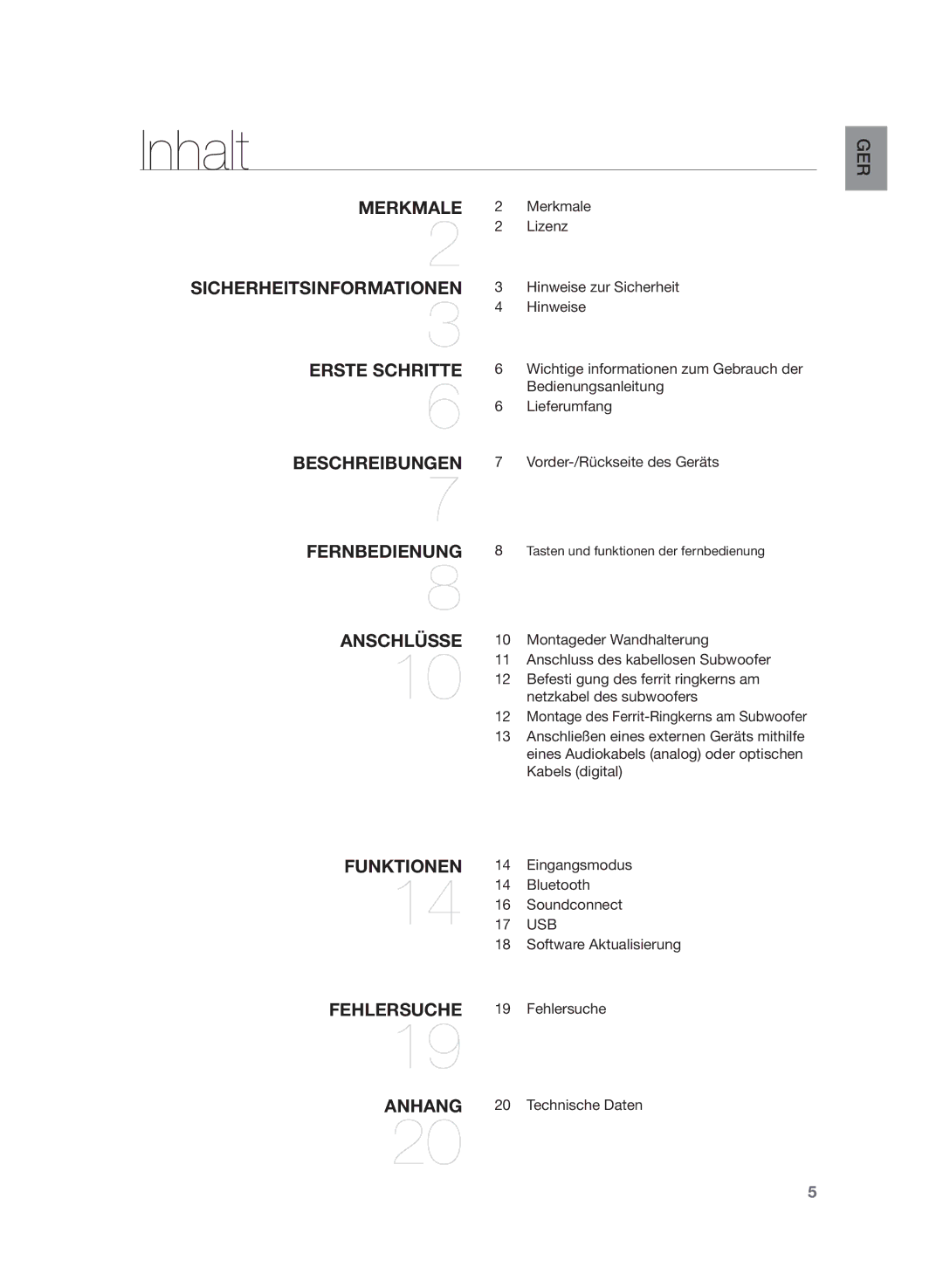 Samsung HW-H430/EN, HW-H430/XN manual Inhalt, Merkmale, Lizenz, Hinweise, Technische Daten 