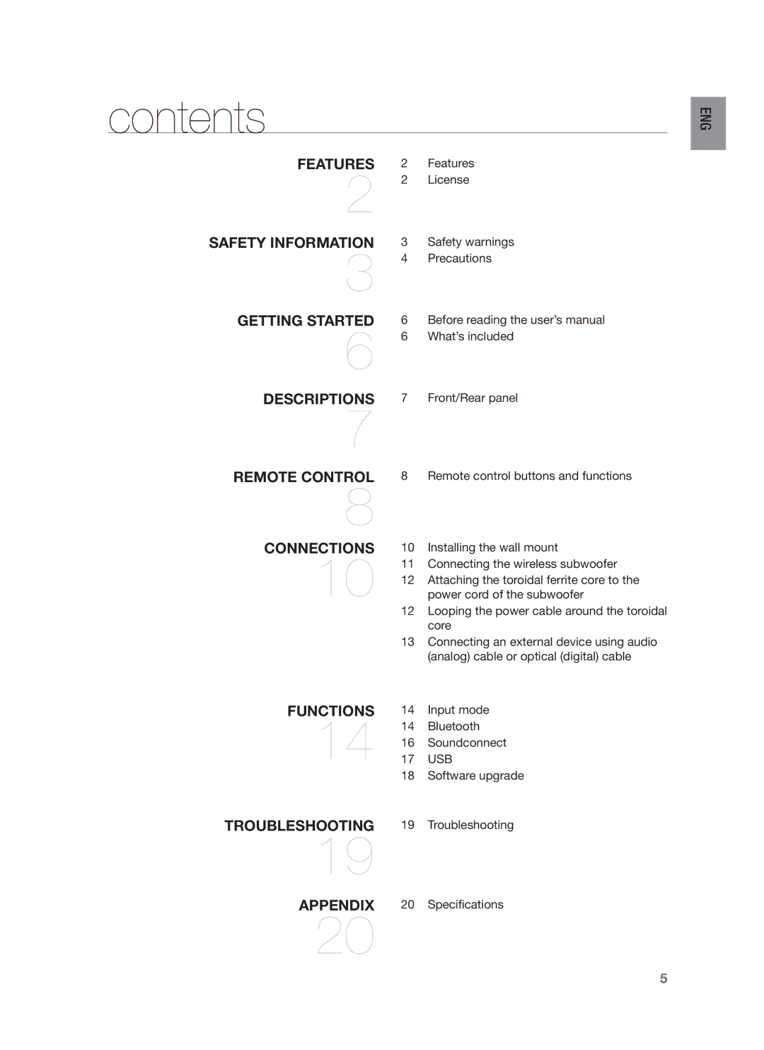 Samsung HW-H430/ZF, HW-H430/TK, HW-H430/EN manual Contents 