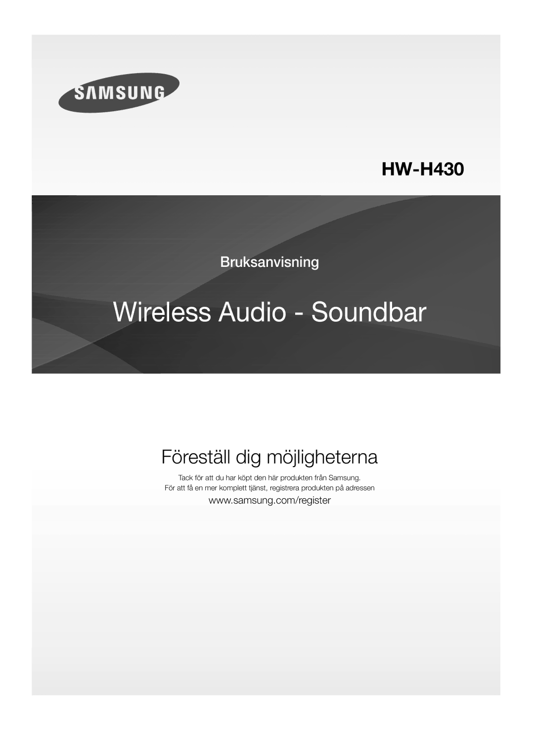 Samsung HW-H430/XE manual Wireless Audio Soundbar 