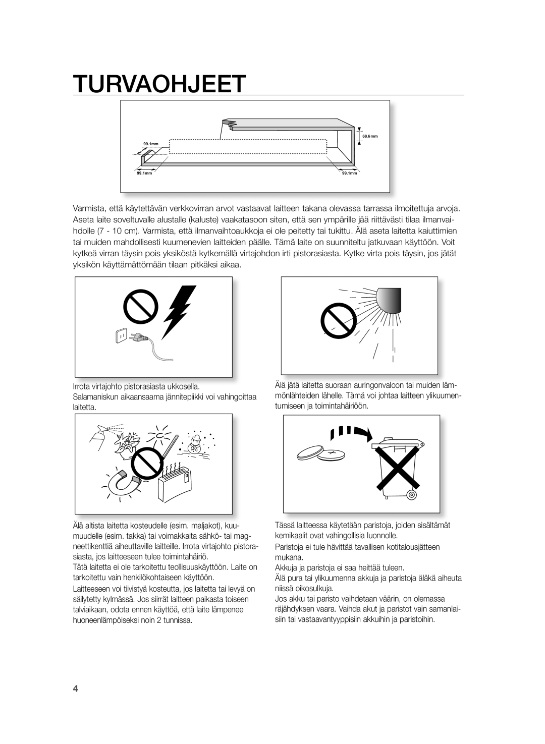 Samsung HW-H430/XE manual Turvaohjeet 