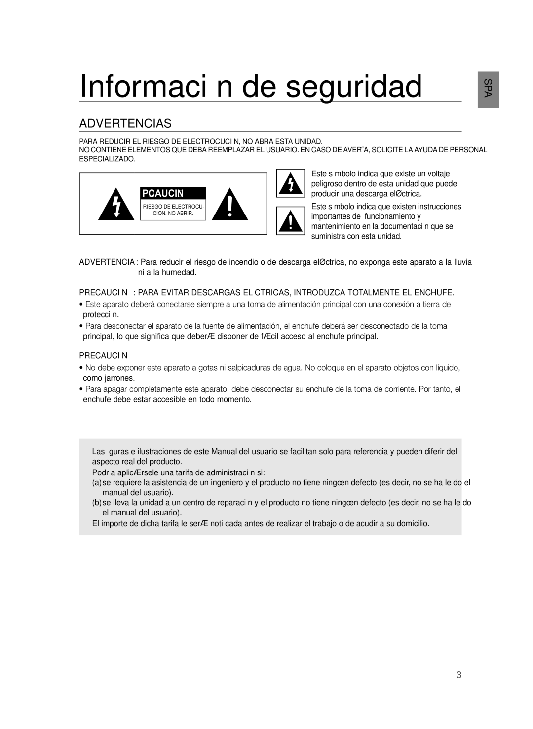 Samsung HW-H430/ZF manual Información de seguridad, Advertencias, Precaución 