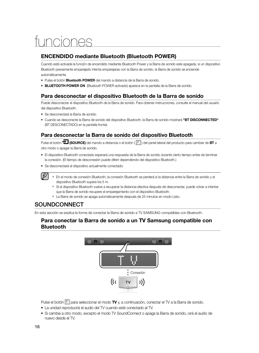 Samsung HW-H430/ZF manual Encendido mediante Bluetooth Bluetooth Power, Conexión 