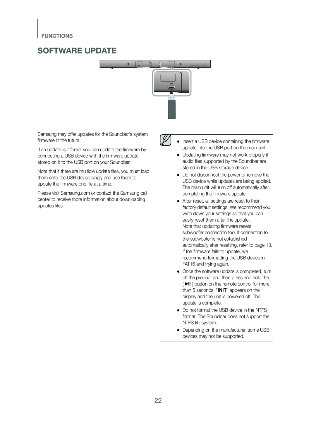 Samsung HW-H450/SQ manual Software Update 