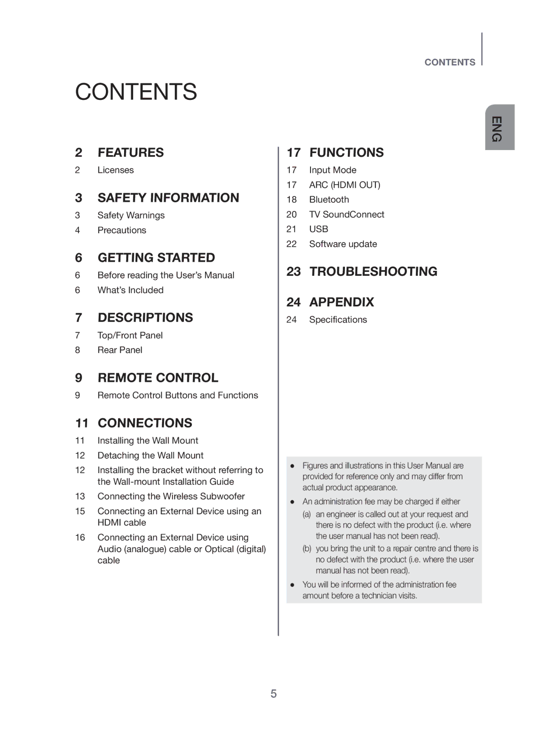 Samsung HW-H450/SQ manual Contents 