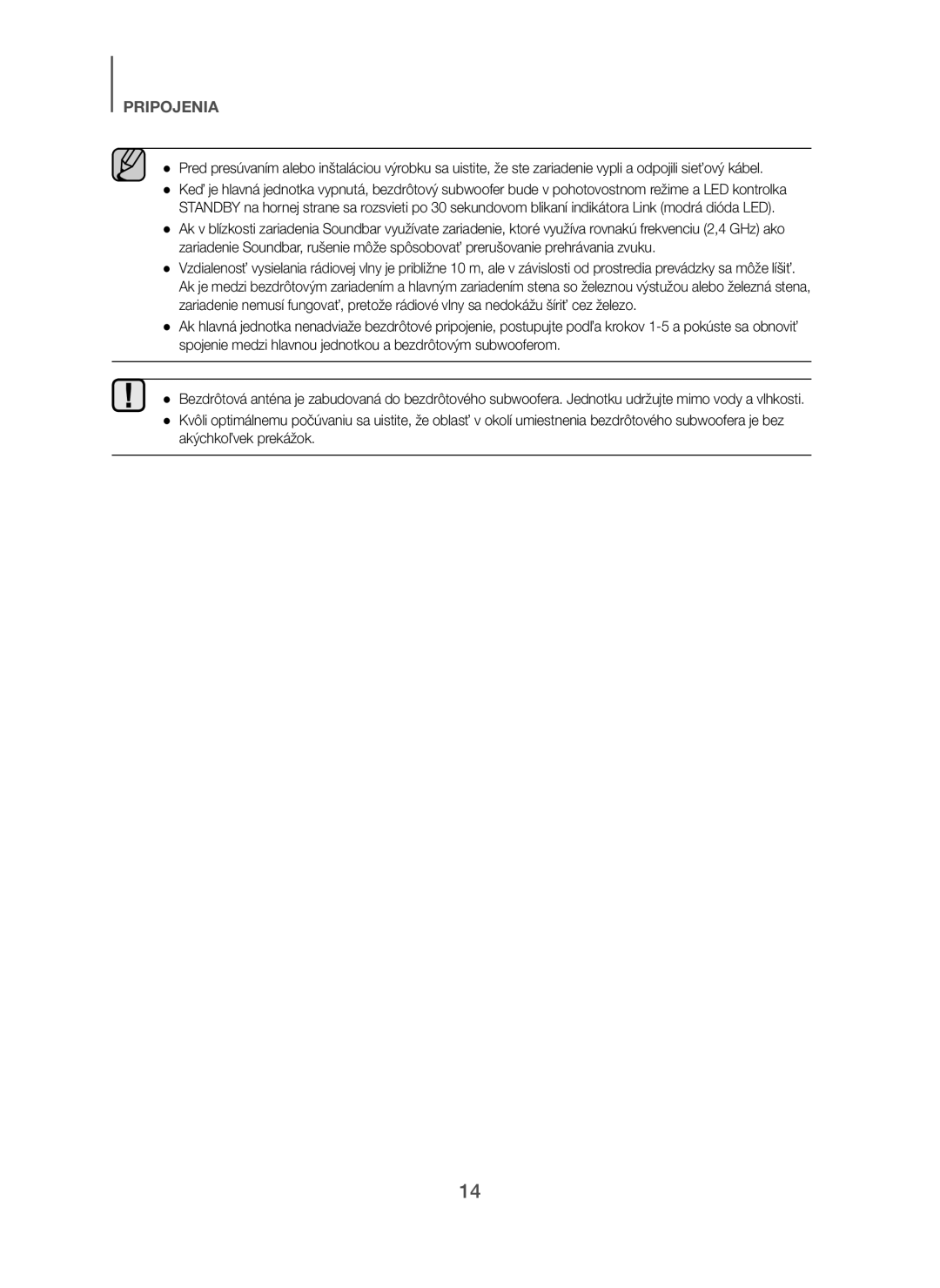 Samsung HW-H450/XE, HW-H450/TK, HW-H450/EN, HW-H450/ZF, HW-H450/XN manual Pripojenia 