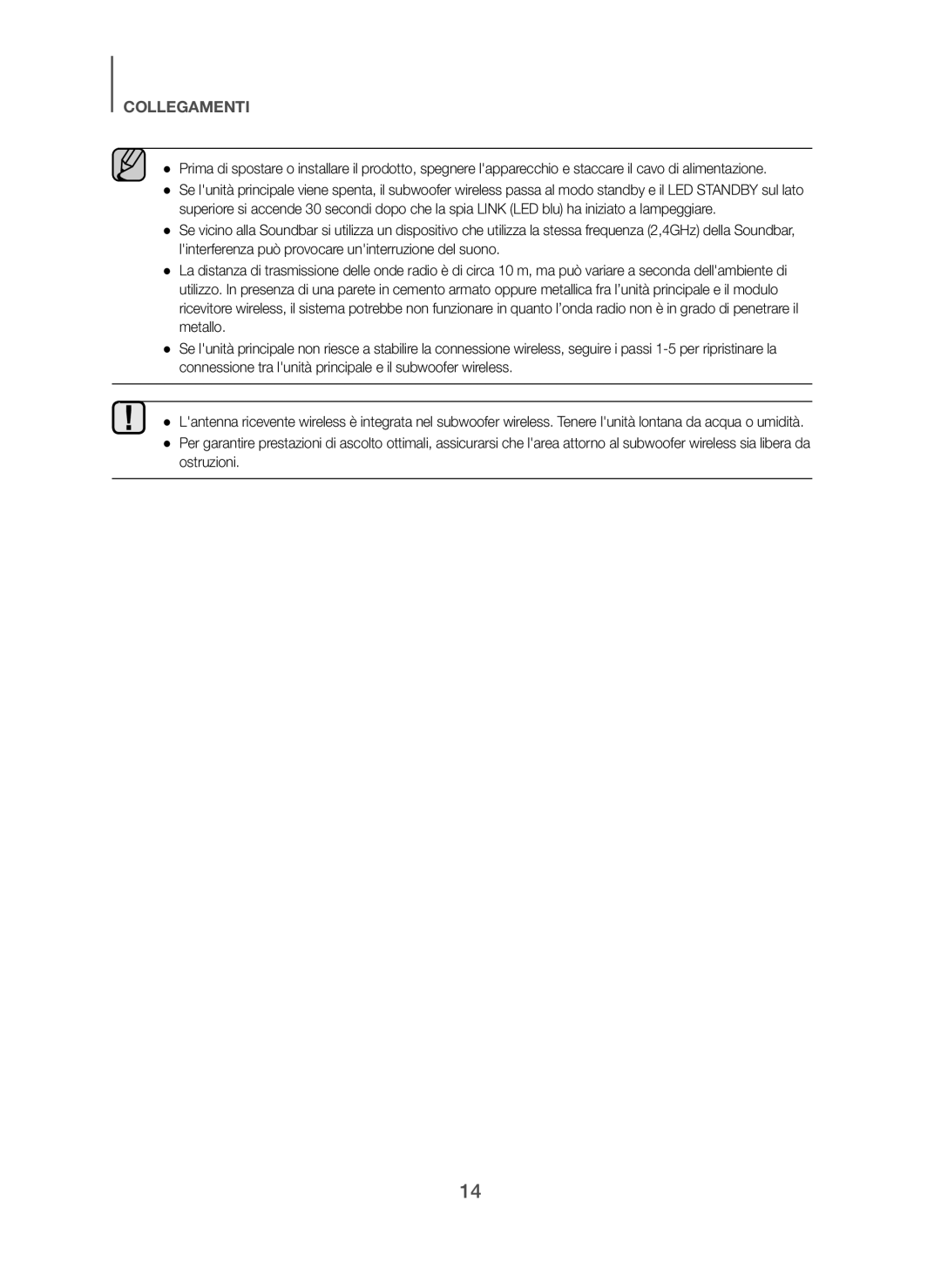 Samsung HW-H450/XE, HW-H450/TK, HW-H450/EN, HW-H450/ZF, HW-H450/XN manual Collegamenti 