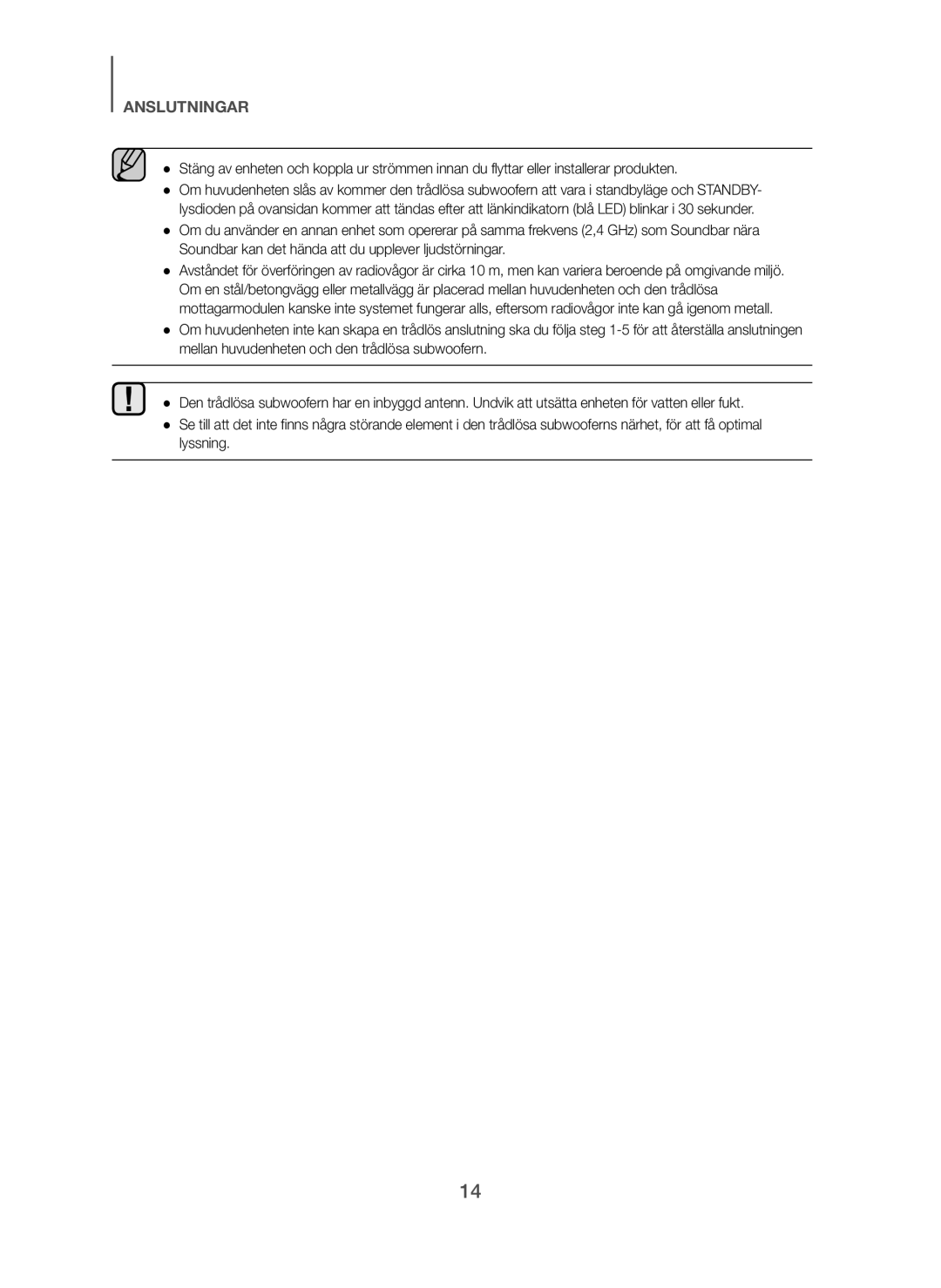 Samsung HW-H450/XE manual Anslutningar 