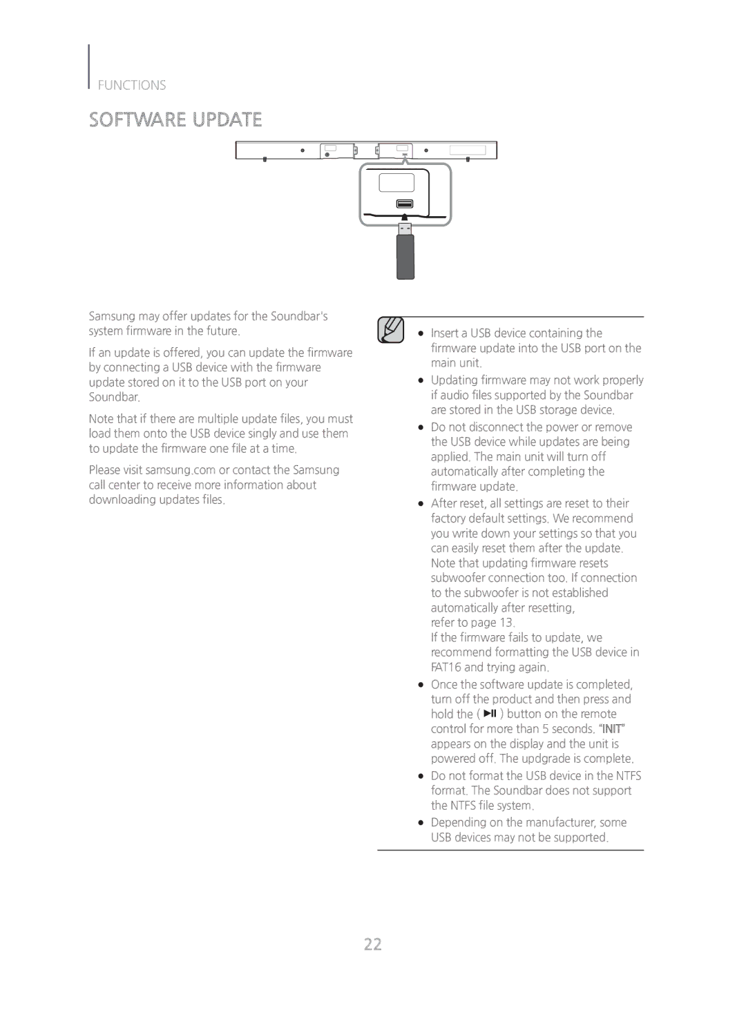 Samsung HW-H450/ZA manual Software Update 