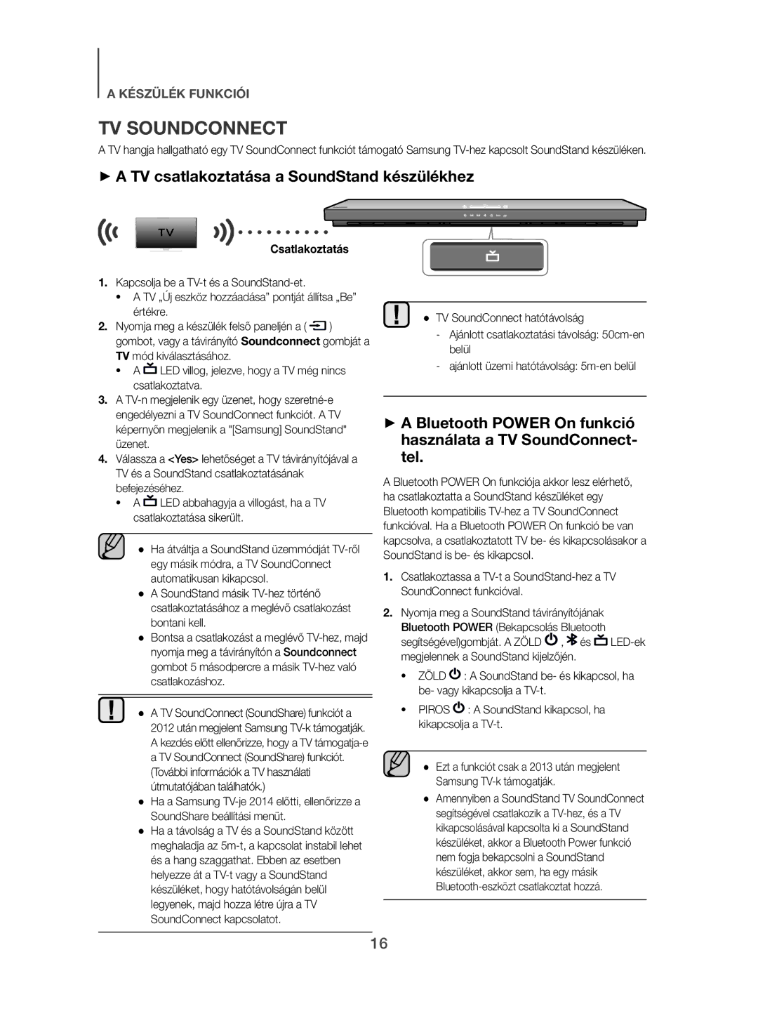 Samsung HW-H500/EN manual ++A TV csatlakoztatása a SoundStand készülékhez, Csatlakoztatás 