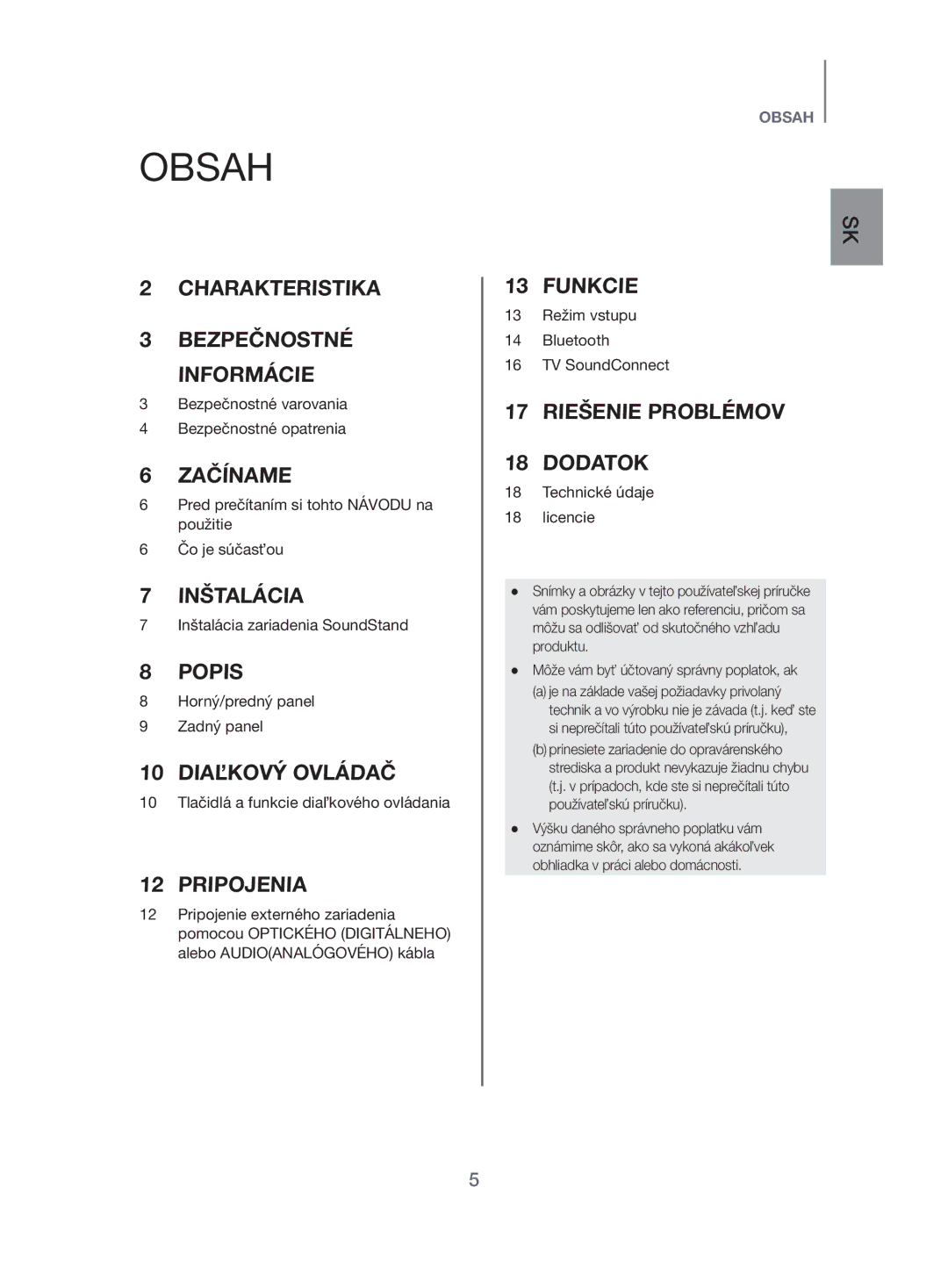 Samsung HW-H500/EN manual Obsah, Pripojenia 