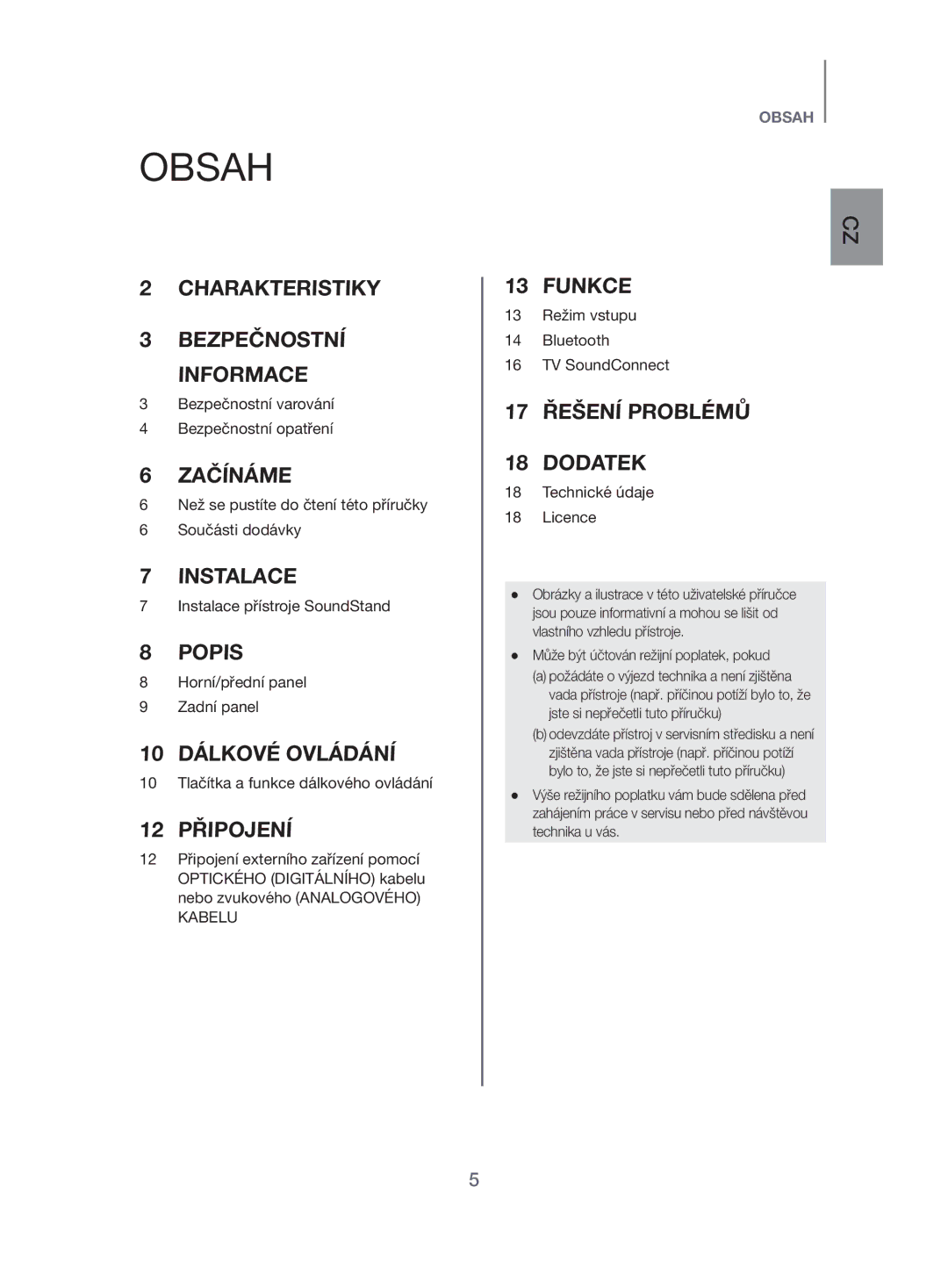 Samsung HW-H500/EN manual 12 Připojení, Může být účtován režijní poplatek, pokud 