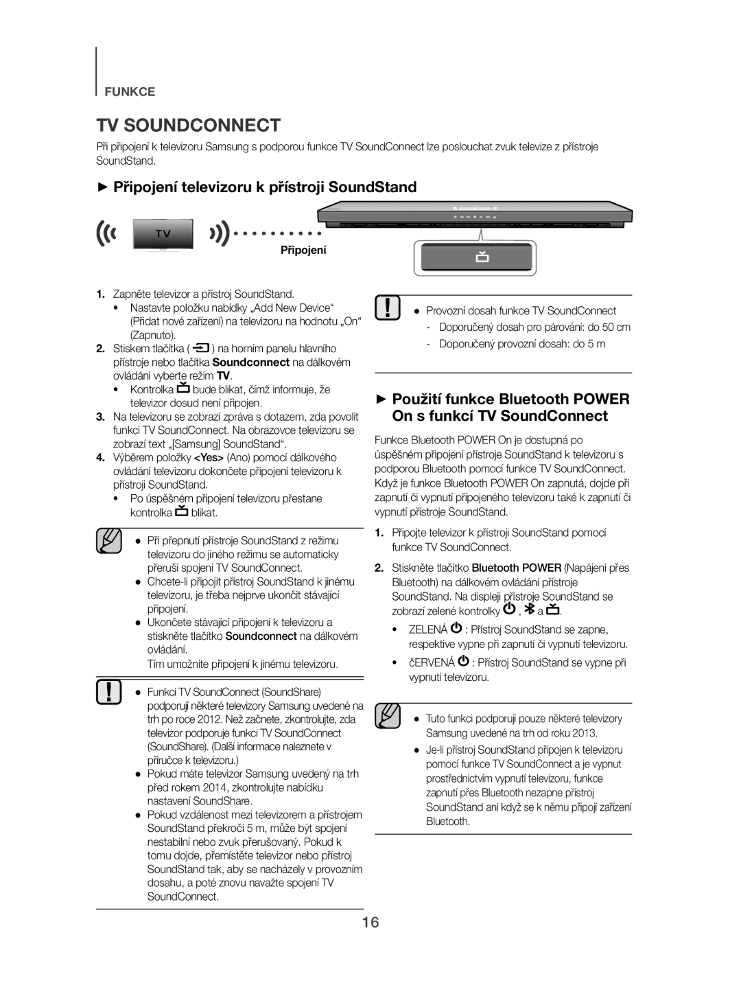 Samsung HW-H500/EN manual ++Připojení televizoru k přístroji SoundStand 