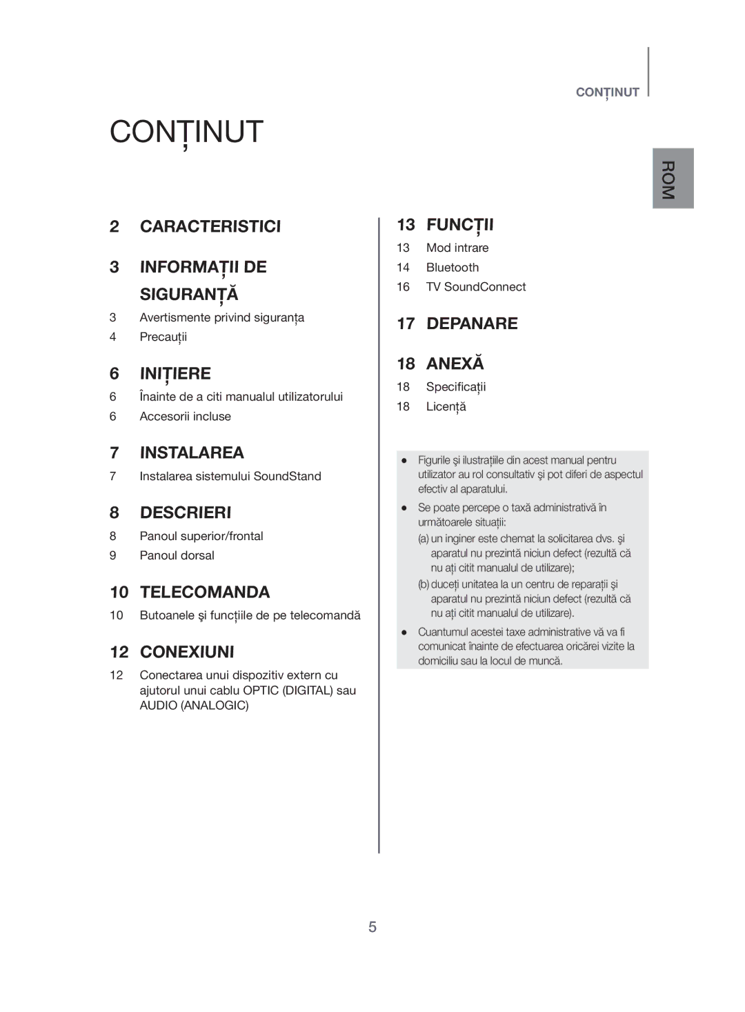 Samsung HW-H500/EN manual Conţinut, Conexiuni 