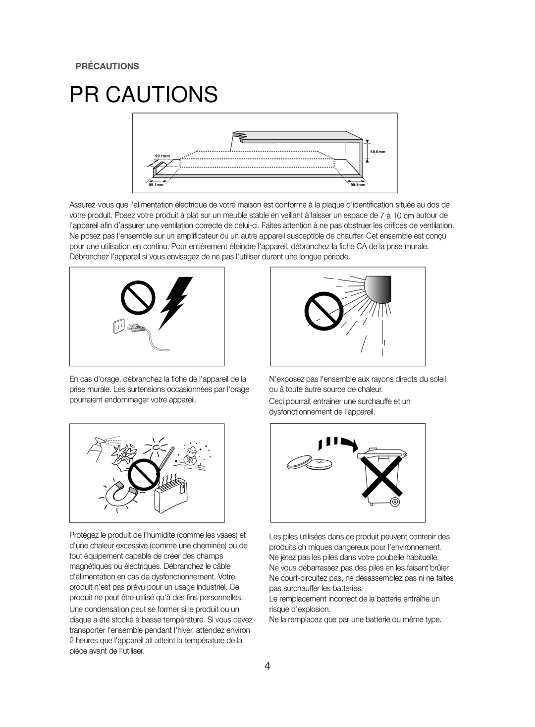 Samsung HW-H500/EN manual Précautions 