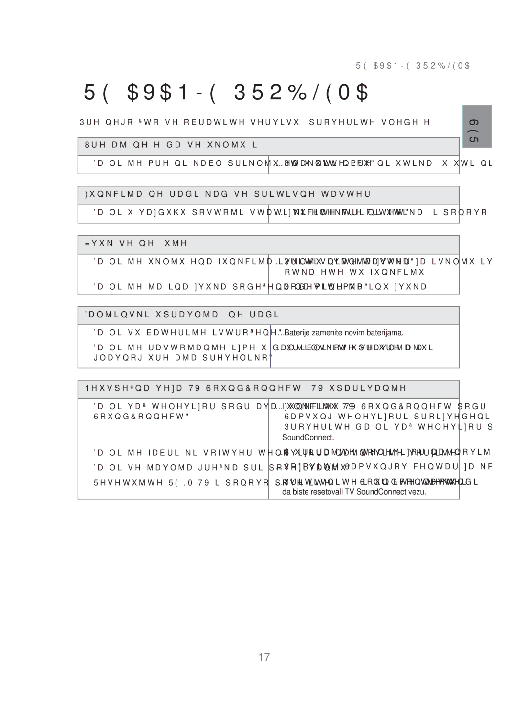 Samsung HW-H500/EN manual Rešavanje Problema 