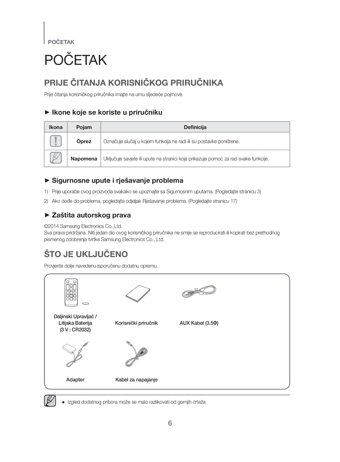 Samsung HW-H500/EN manual Prije Čitanja Korisničkog Priručnika, ŠTO JE Uključeno, ++Ikone koje se koriste u priručniku 