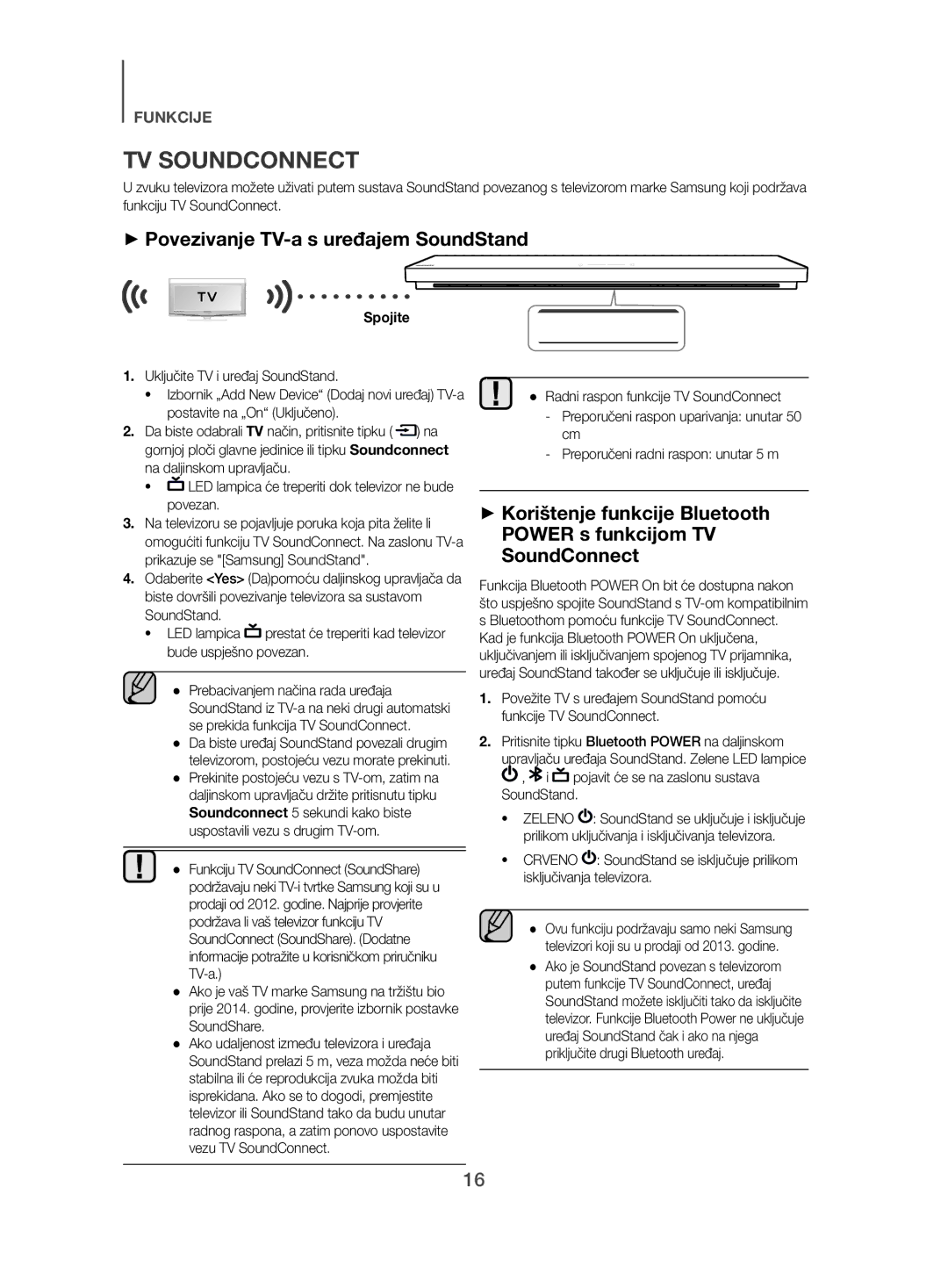 Samsung HW-H500/EN manual ++Povezivanje TV-a s uređajem SoundStand, Spojite 