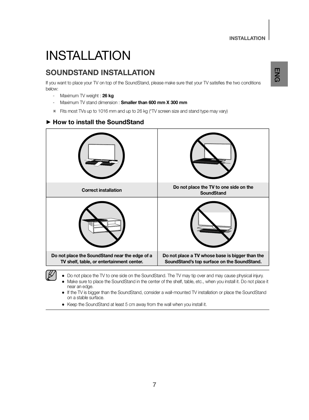 Samsung HW-H500/EN manual Soundstand Installation, ++How to install the SoundStand 