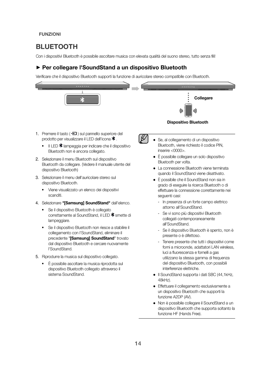 Samsung HW-H500/EN manual ++Per collegare lSoundStand a un dispositivo Bluetooth, Collegare Dispositivo Bluetooth 
