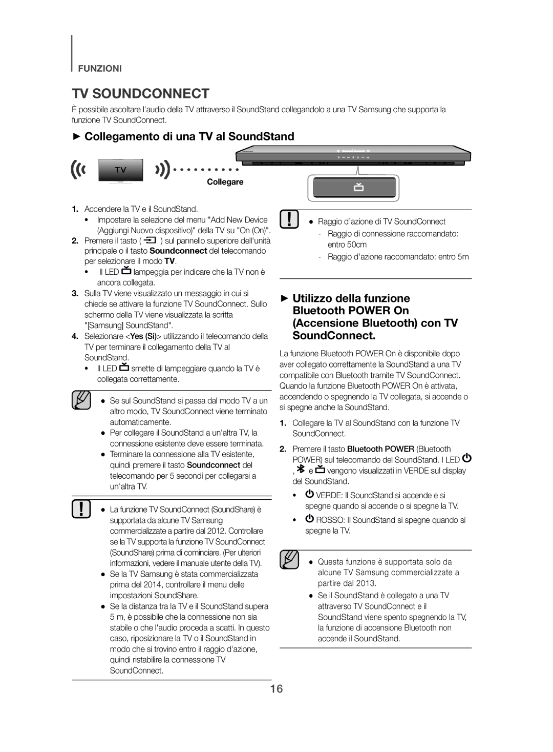 Samsung HW-H500/EN manual ++Collegamento di una TV al SoundStand, Collegare, Accendere la TV e il SoundStand 