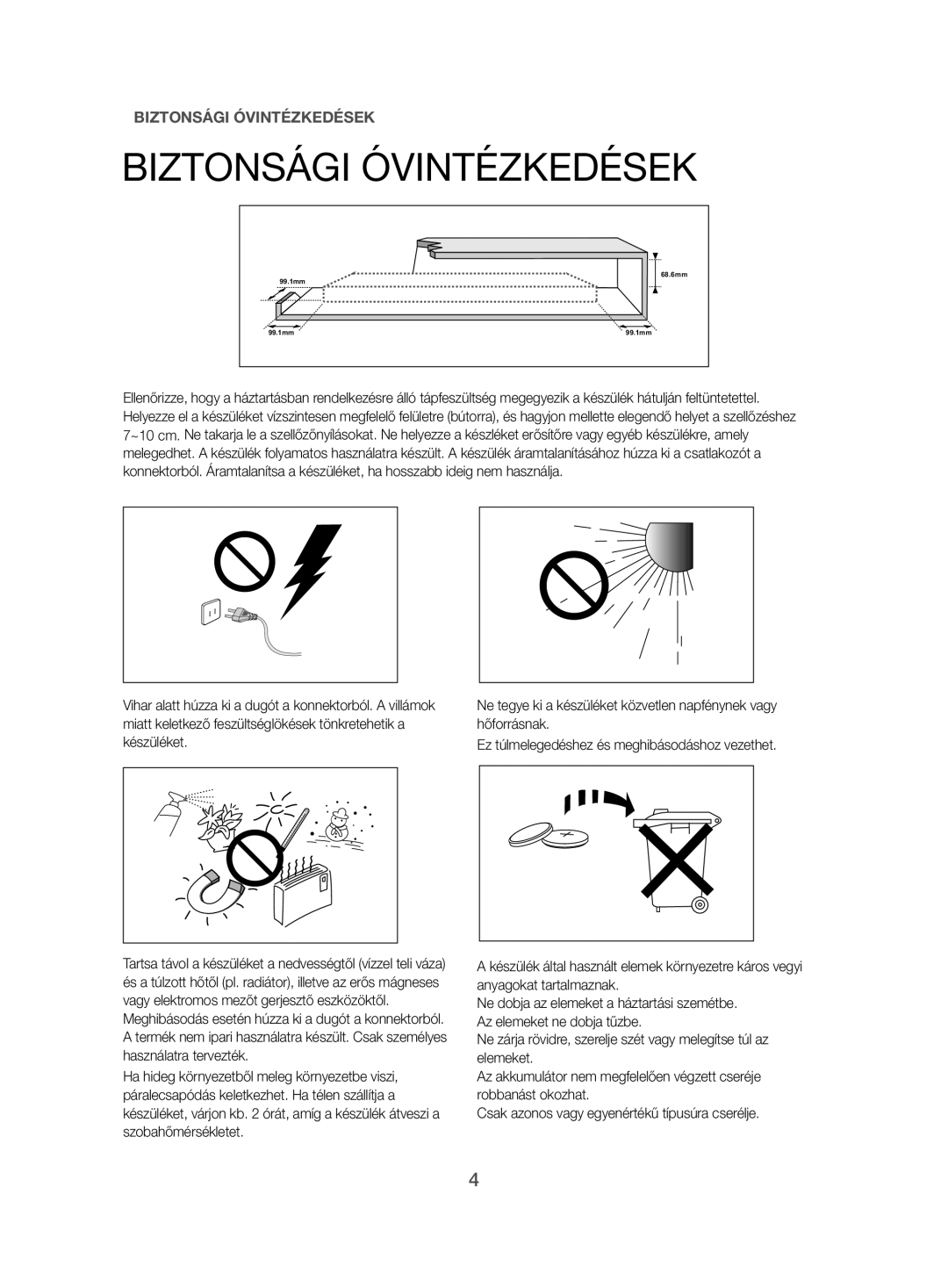 Samsung HW-H500/EN manual 99.1mm 68.6mm 