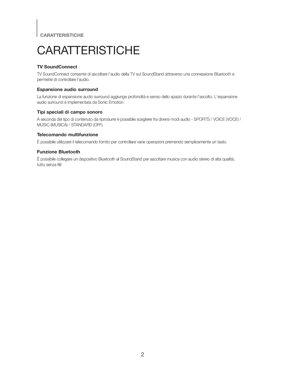 Samsung HW-H500/ZF manual Caratteristiche, Espansione audio surround 