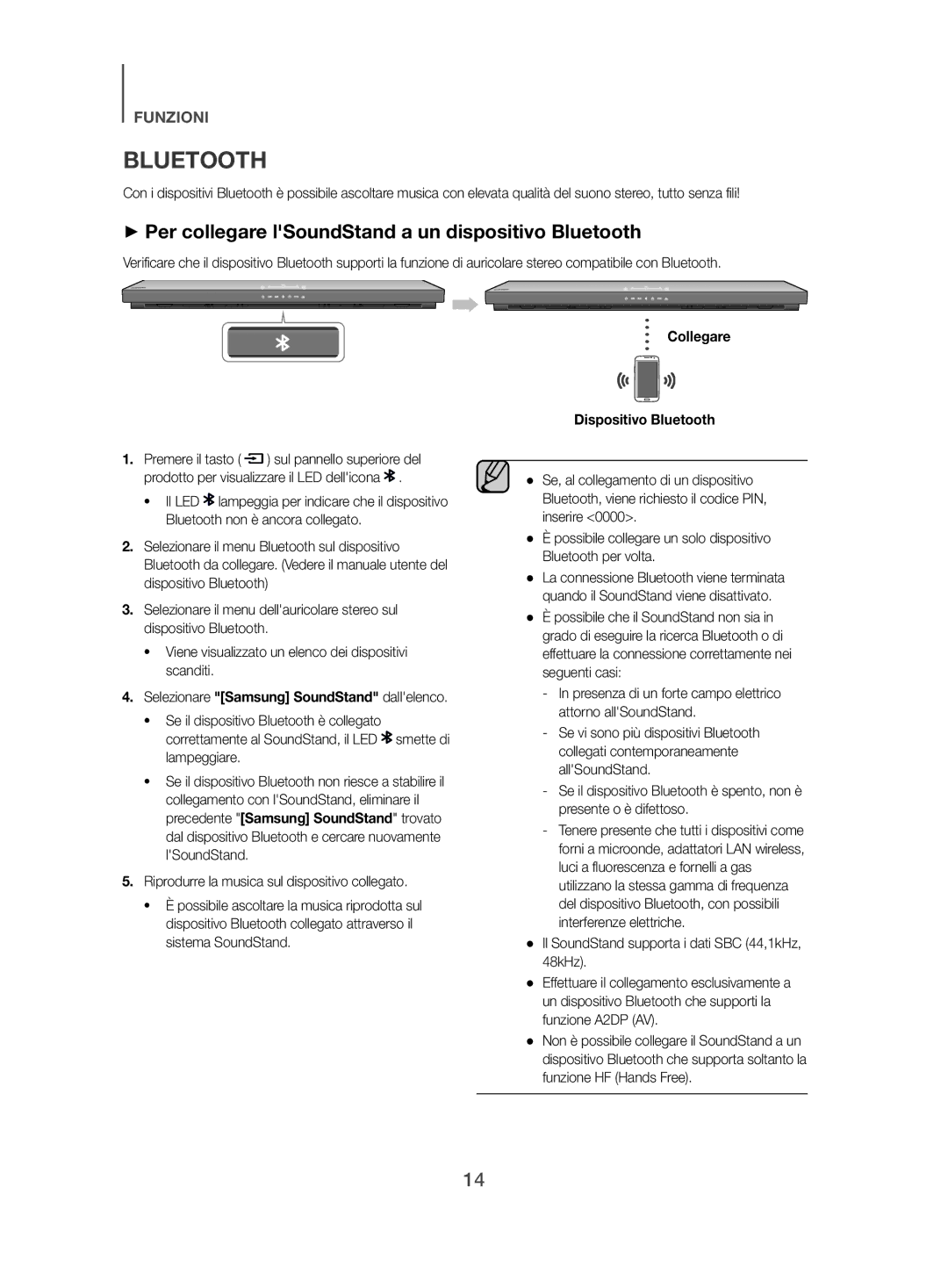 Samsung HW-H500/ZF manual ++Per collegare lSoundStand a un dispositivo Bluetooth, Collegare Dispositivo Bluetooth 