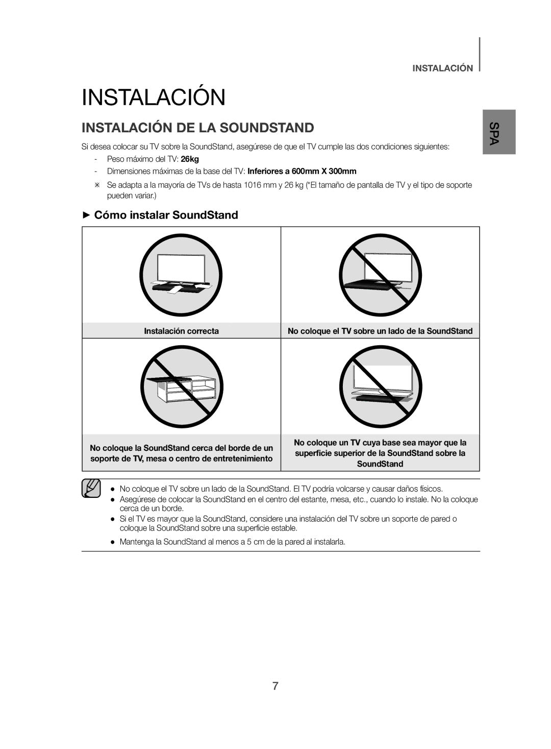 Samsung HW-H500/ZF manual Instalación DE LA Soundstand, ++Cómo instalar SoundStand 